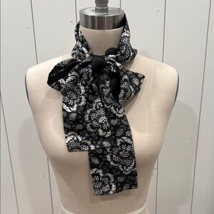 Floral Black and White Scarf